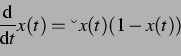 \begin{displaymath} \ddt x(t) = \lambda x(t) (1-x(t)) \end{displaymath}